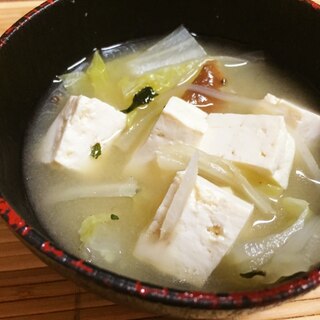 白菜&豆腐&しいたけの味噌汁